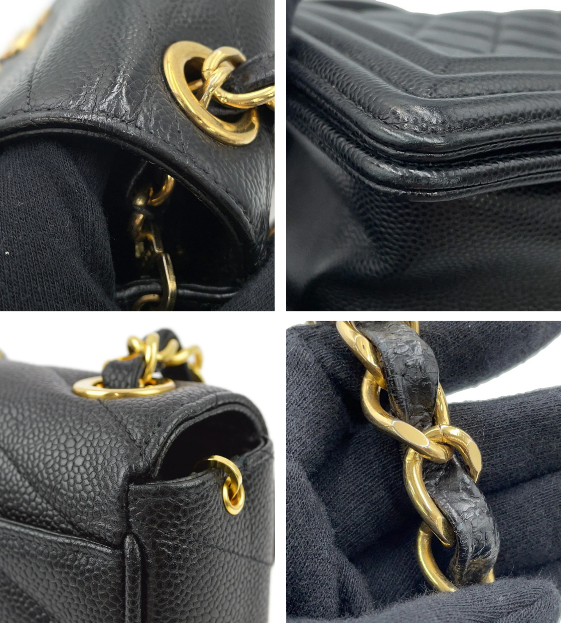 CHANEL V Stitch Black Caviar