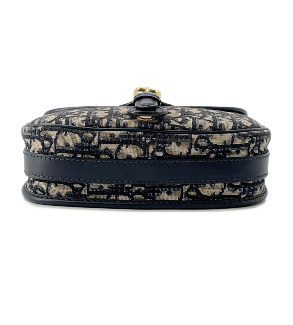 DIOR Oblique Bobby Navy Canvas Shoulder Bag