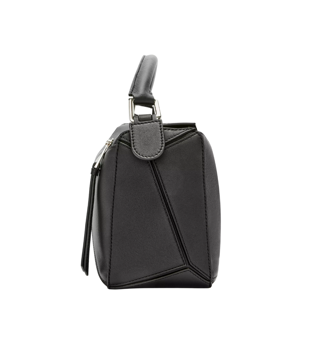 LOEWE Puzzle Edge Black Classic Calf Leather Small Shoulder Bag