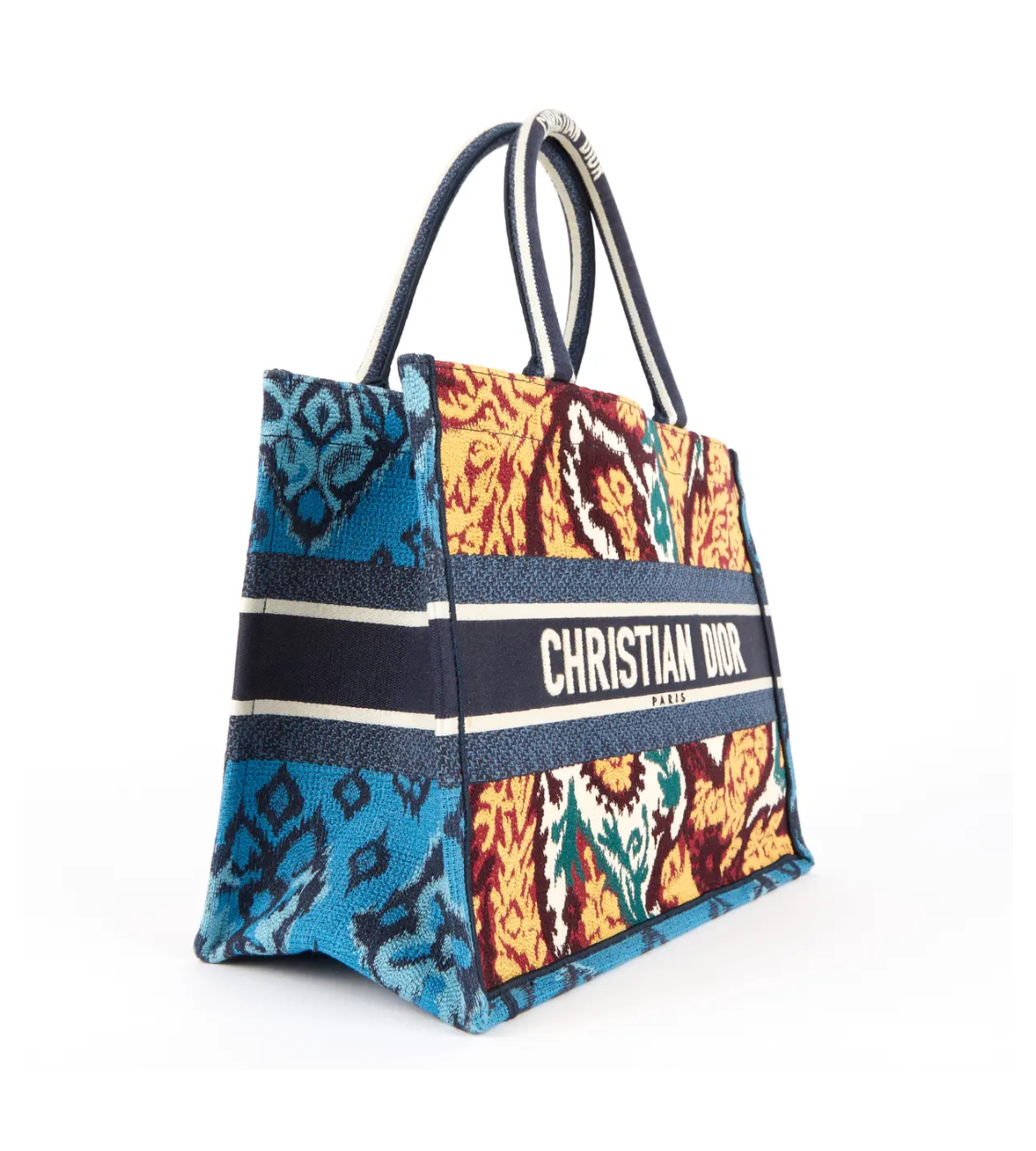 Dior Book Embroidery Multicolor Canvas Tote Bag