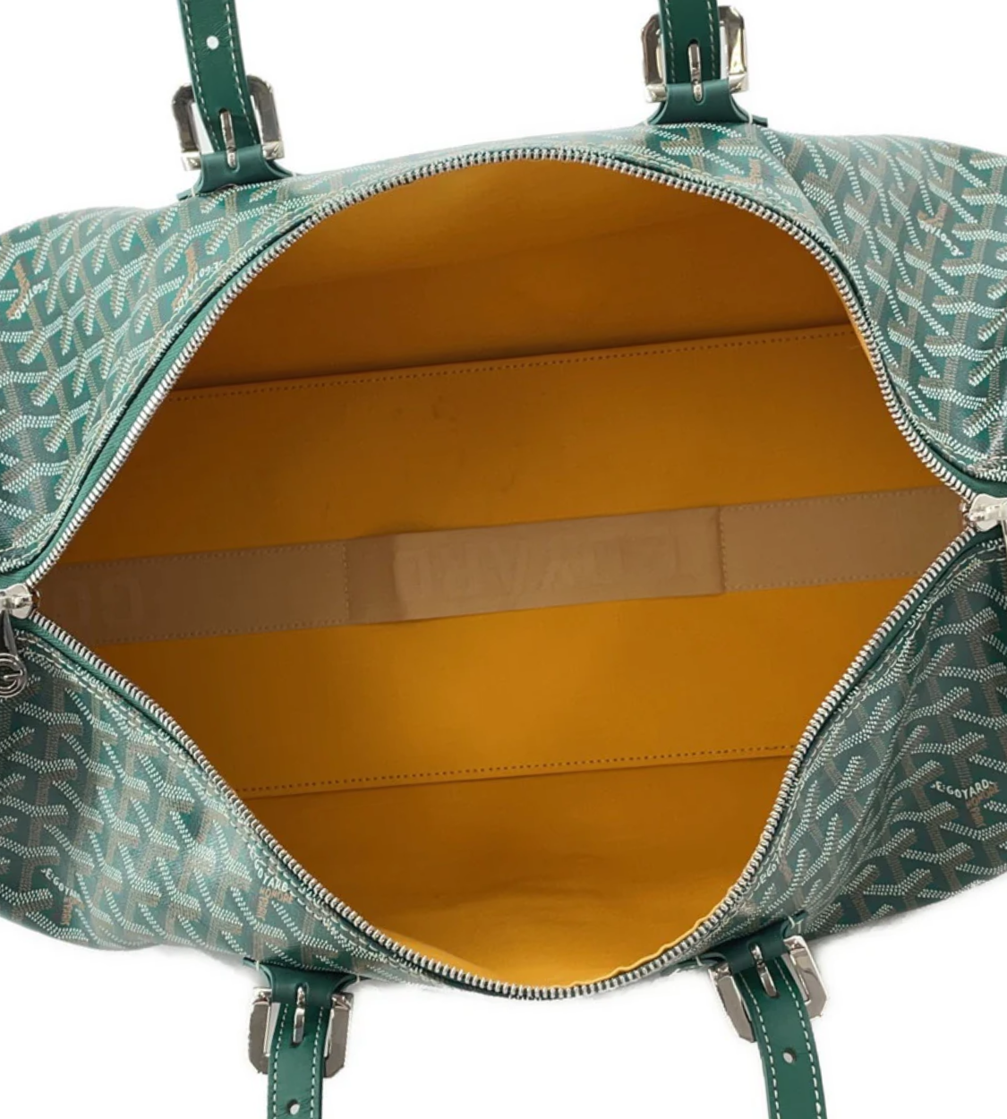 GOYARD Jules 50 Green PVC Leather Travel Bag
