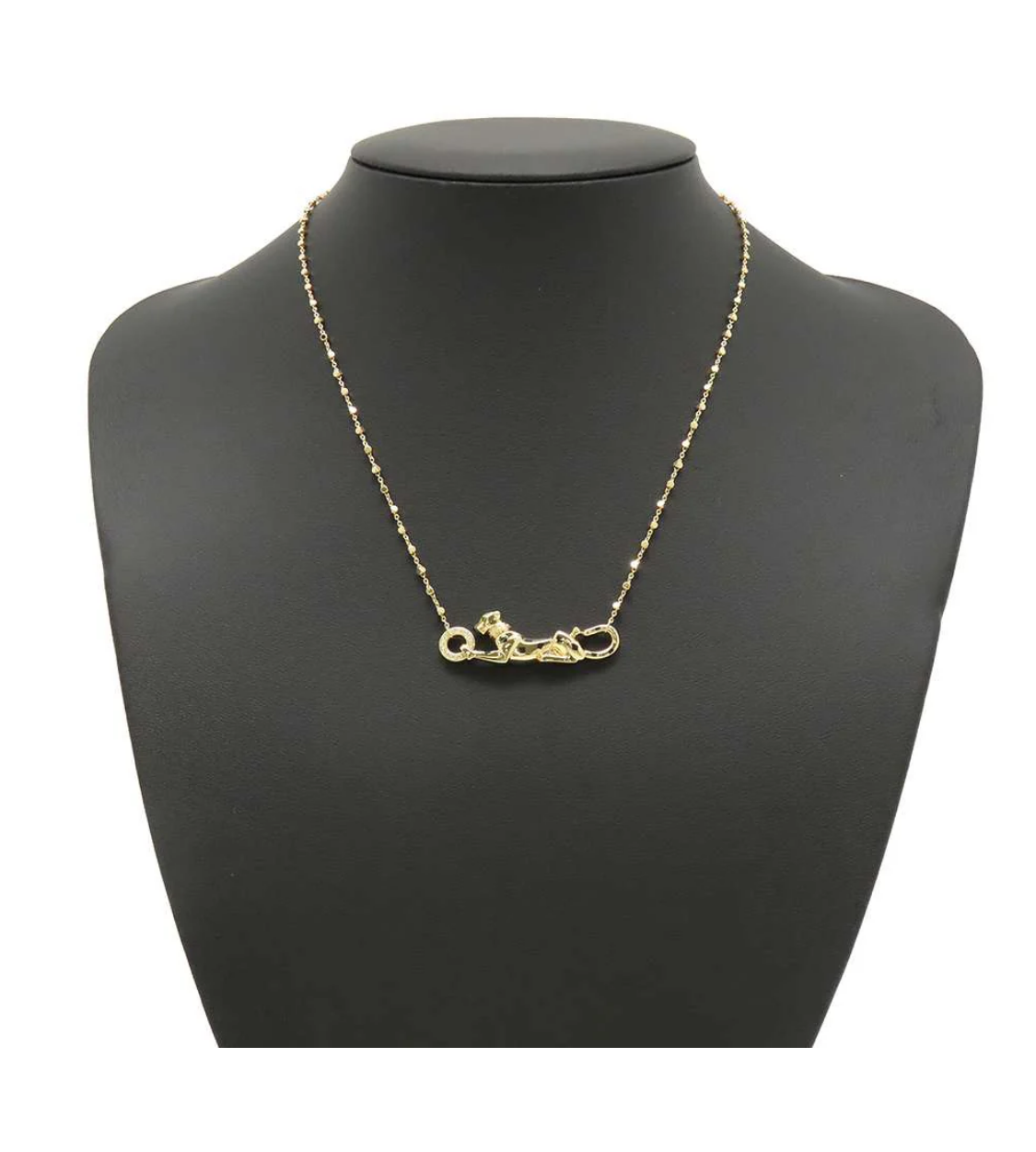 CARTIER Pantherer de Cartier K18 Yellow Gold Black Lacquer Pendant