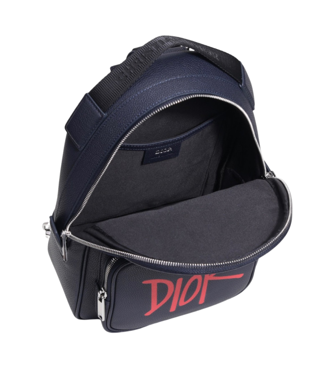 DIOR x Stüssy Navy Leather Backpack