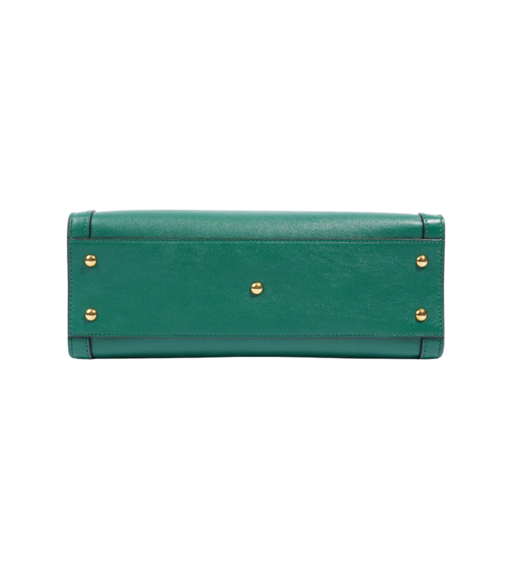 GUCCI Diana Bamboo Green Leather Handbag
