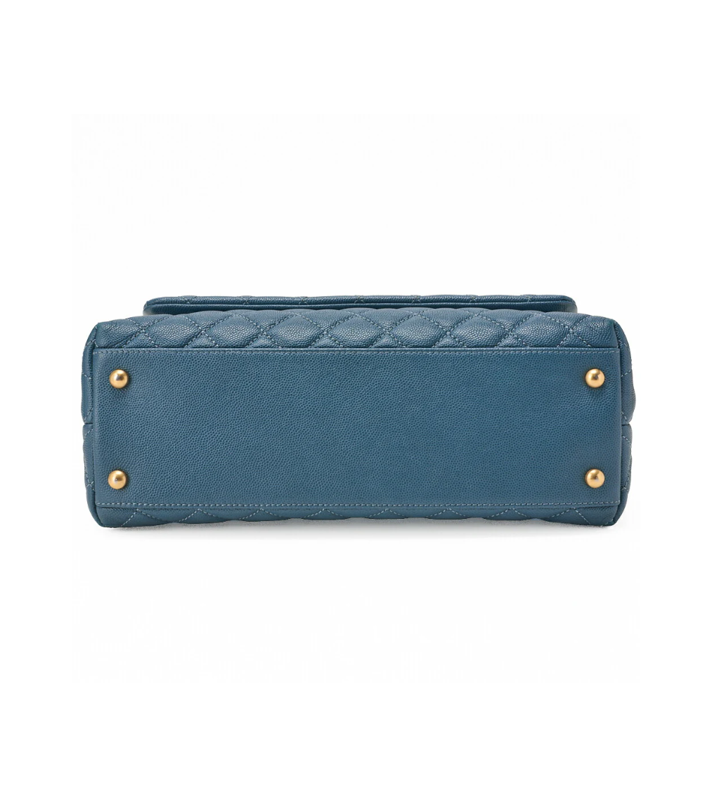 CHANEL Matelasse Coco Caviar Navy Blue Bag