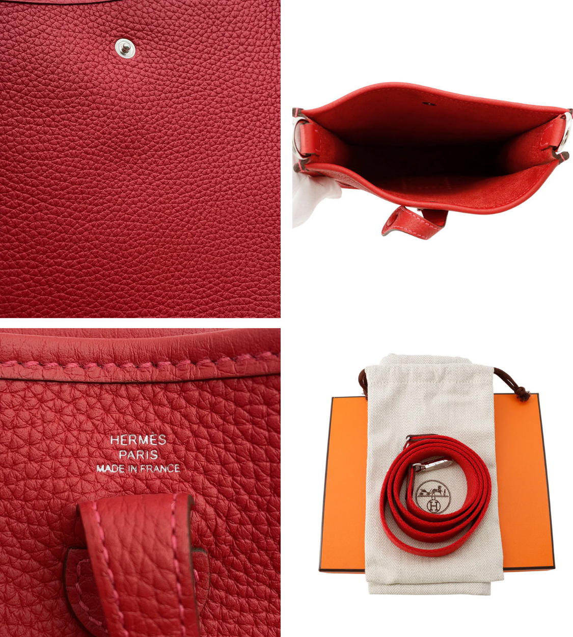 HERMES Evelyne Amazone Vermillion Taurillon Novillo