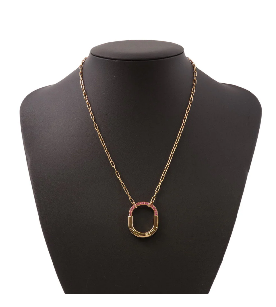 Tiffany & Co. Lock Medium Pendant in Rose Gold with Pink Sapphires