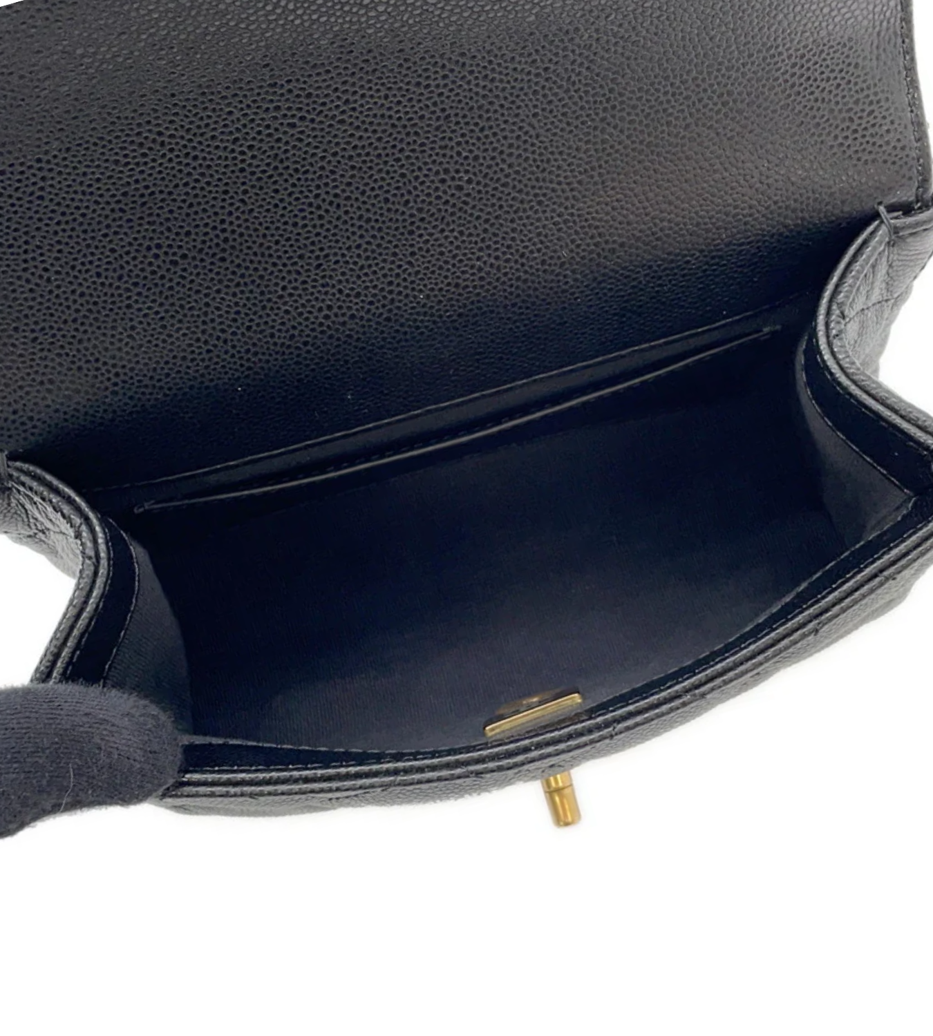 CHANEL Mini Flap Black Caviar Leather Bag