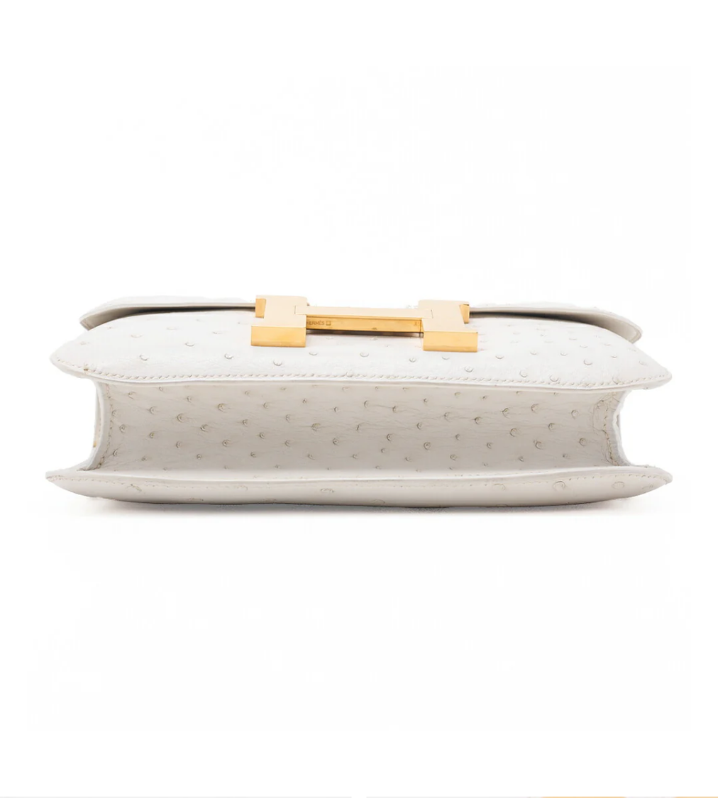 HERMES Constance 23 White Ostrich
