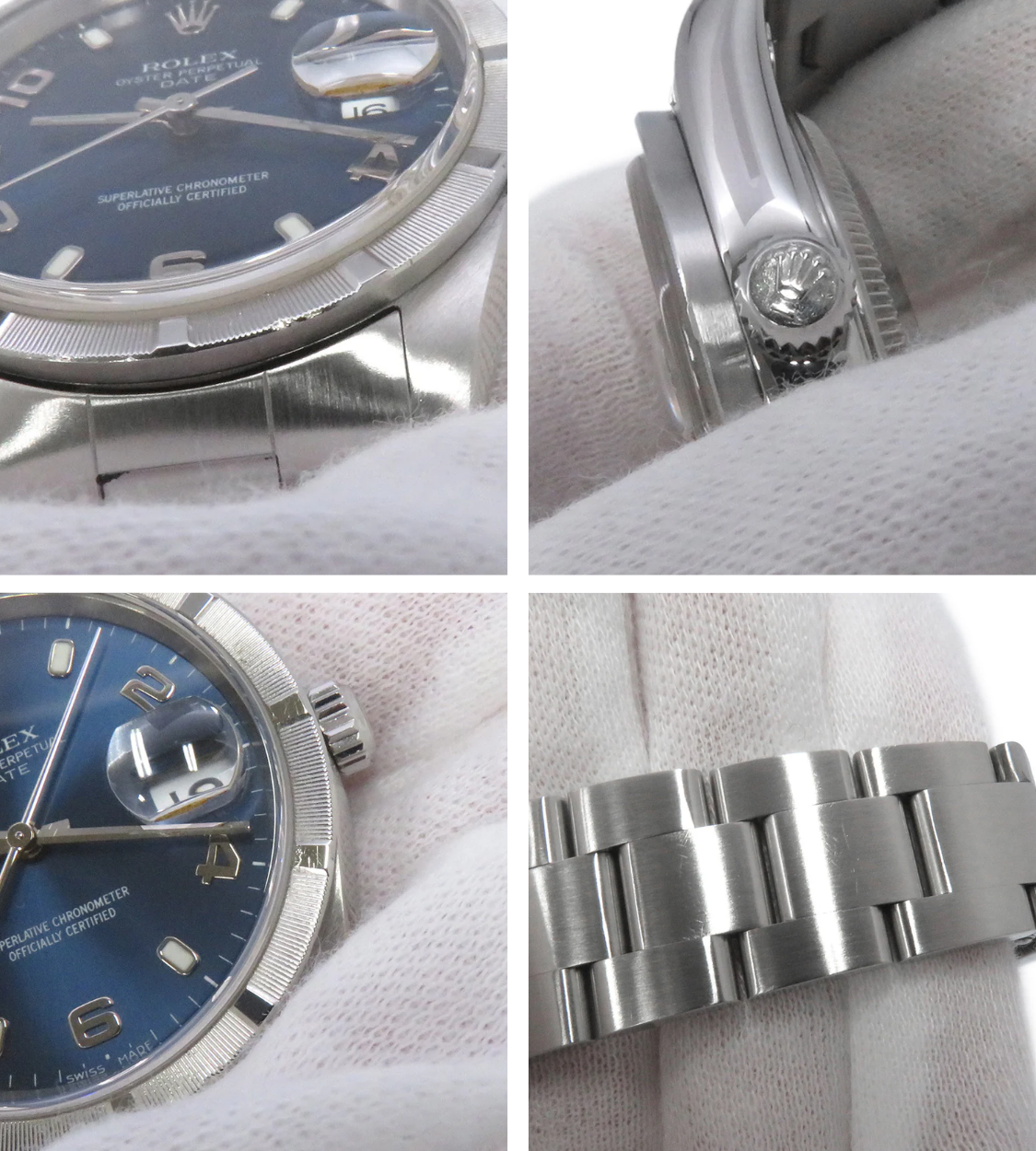 ROLEX Oyster Perpetual Date 34mm Stainless Steel Blue Dial