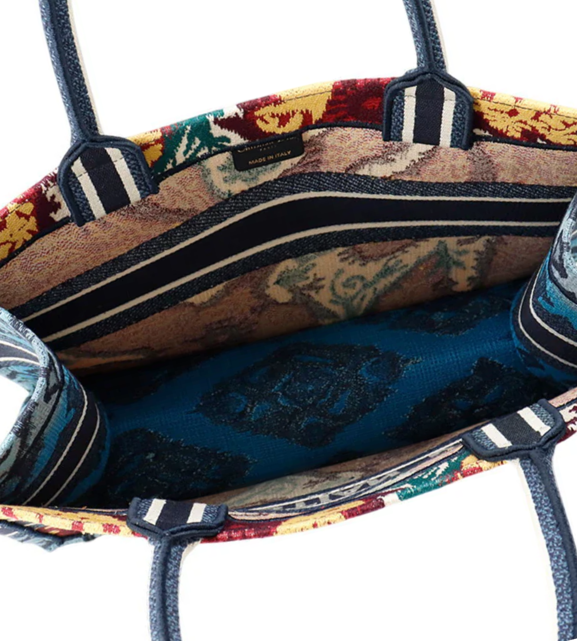 Dior Book Embroidery Multicolor Canvas Tote Bag
