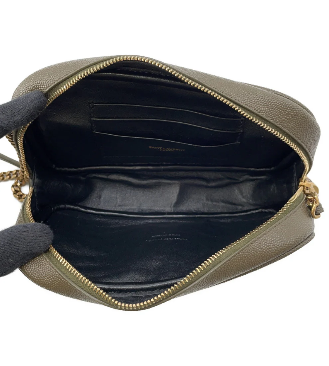 SAINT LAURENT Monogram Matelasse Lou Camera Khaki Bag