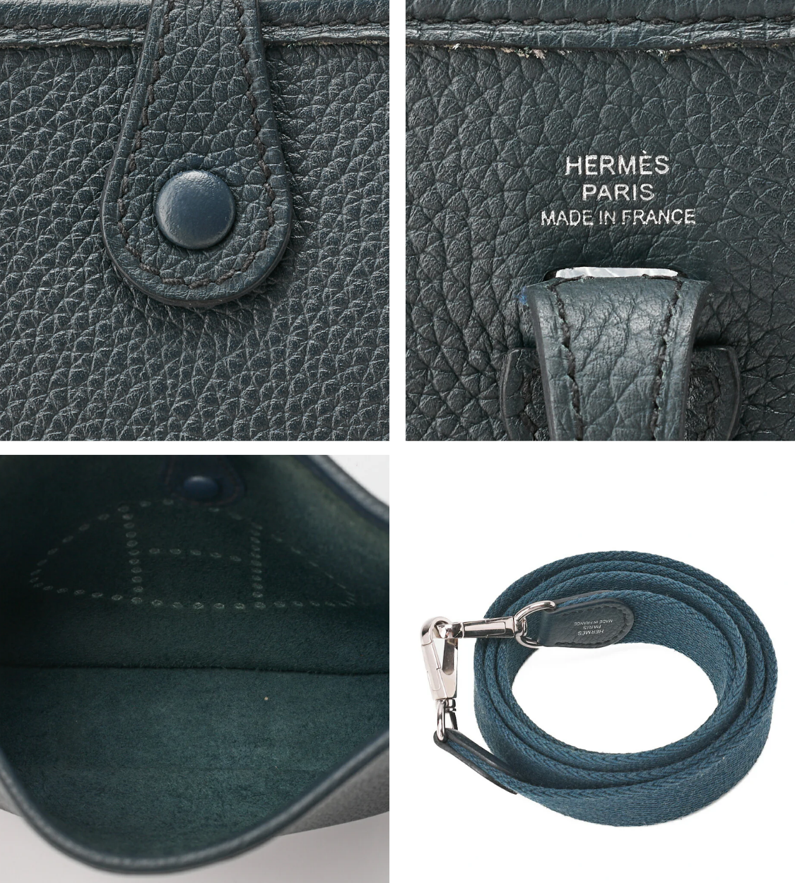 HERMES Evelyn Tryon Clemence Blue Orage
