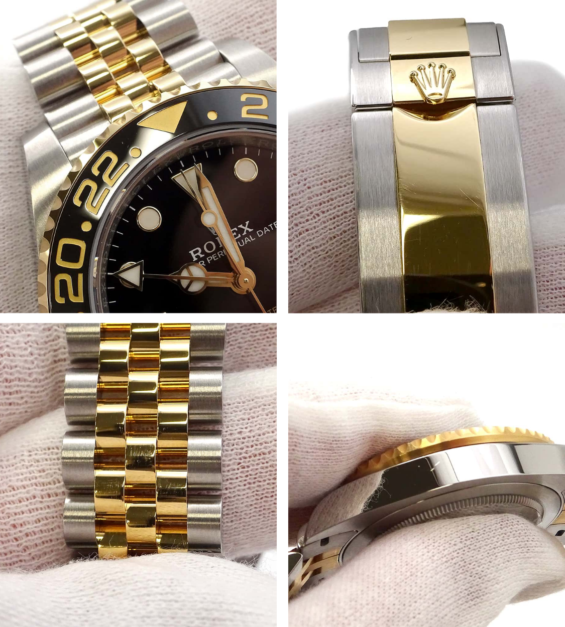 ROLEX GMT MasterII 40mm Stainless Steel 18k Yellow Gold Black Dial