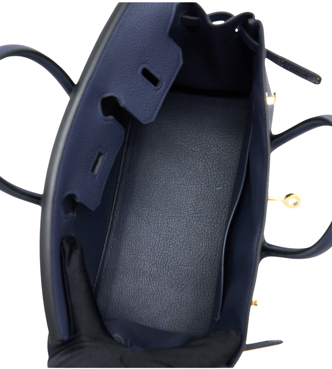 HERMES Birkin 25 Blue Abysse Togo Leather