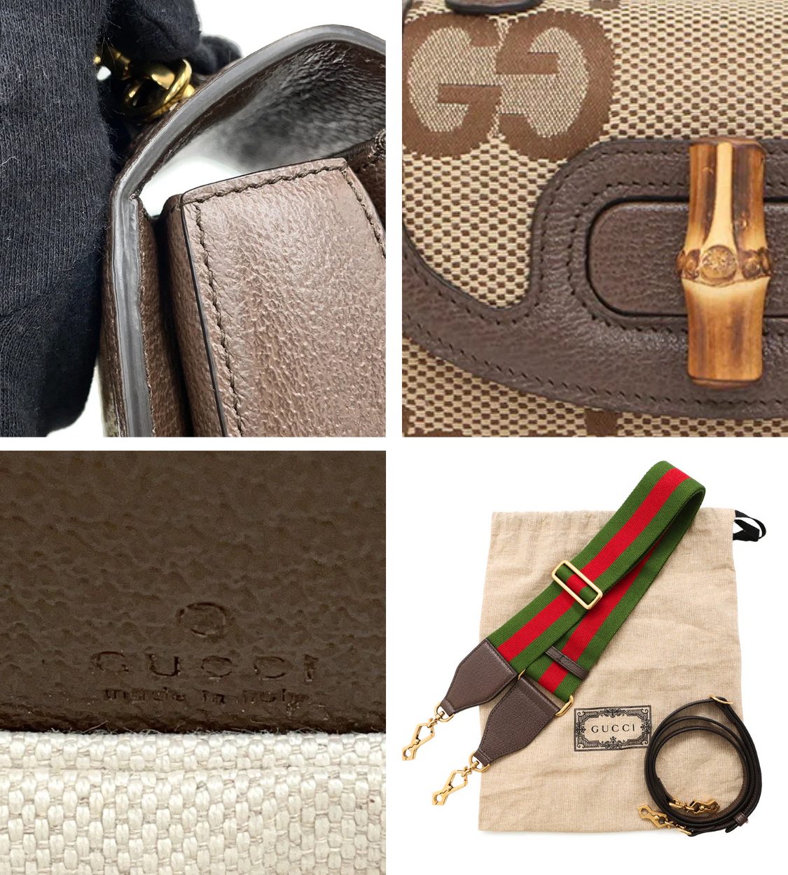 GUCCI Bamboo 1947 Jumbo GG Mini Top Handle Bag