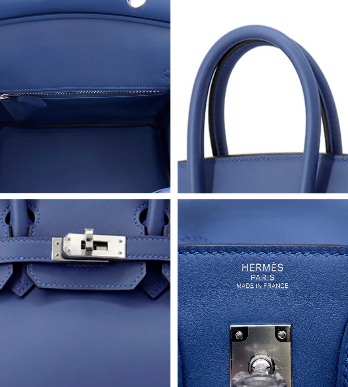 HERMES Birkin 25 Blue Tie Swift Leather