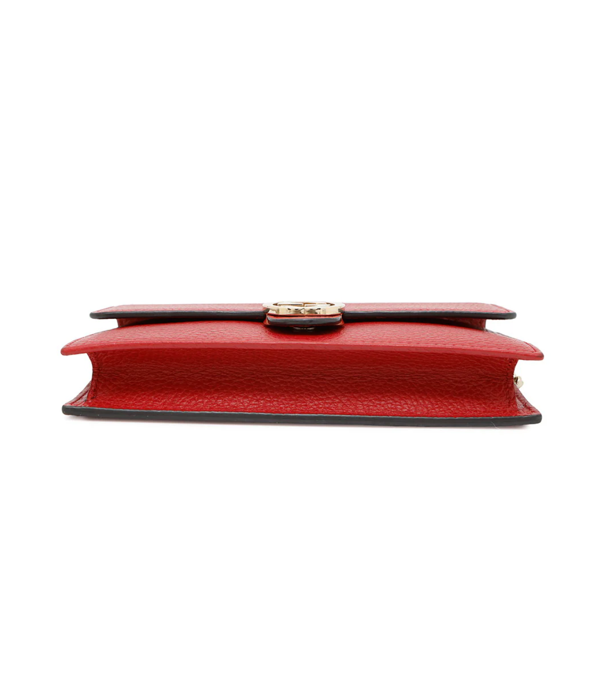 GUCCI Dollar Calfskin Interlocking G Chain Wallet Red