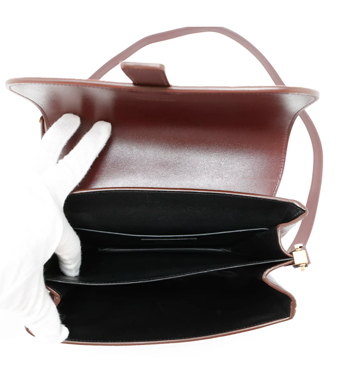 SAINT LAURENT Satchel Monogram Allover Bordeaux Suede Leather