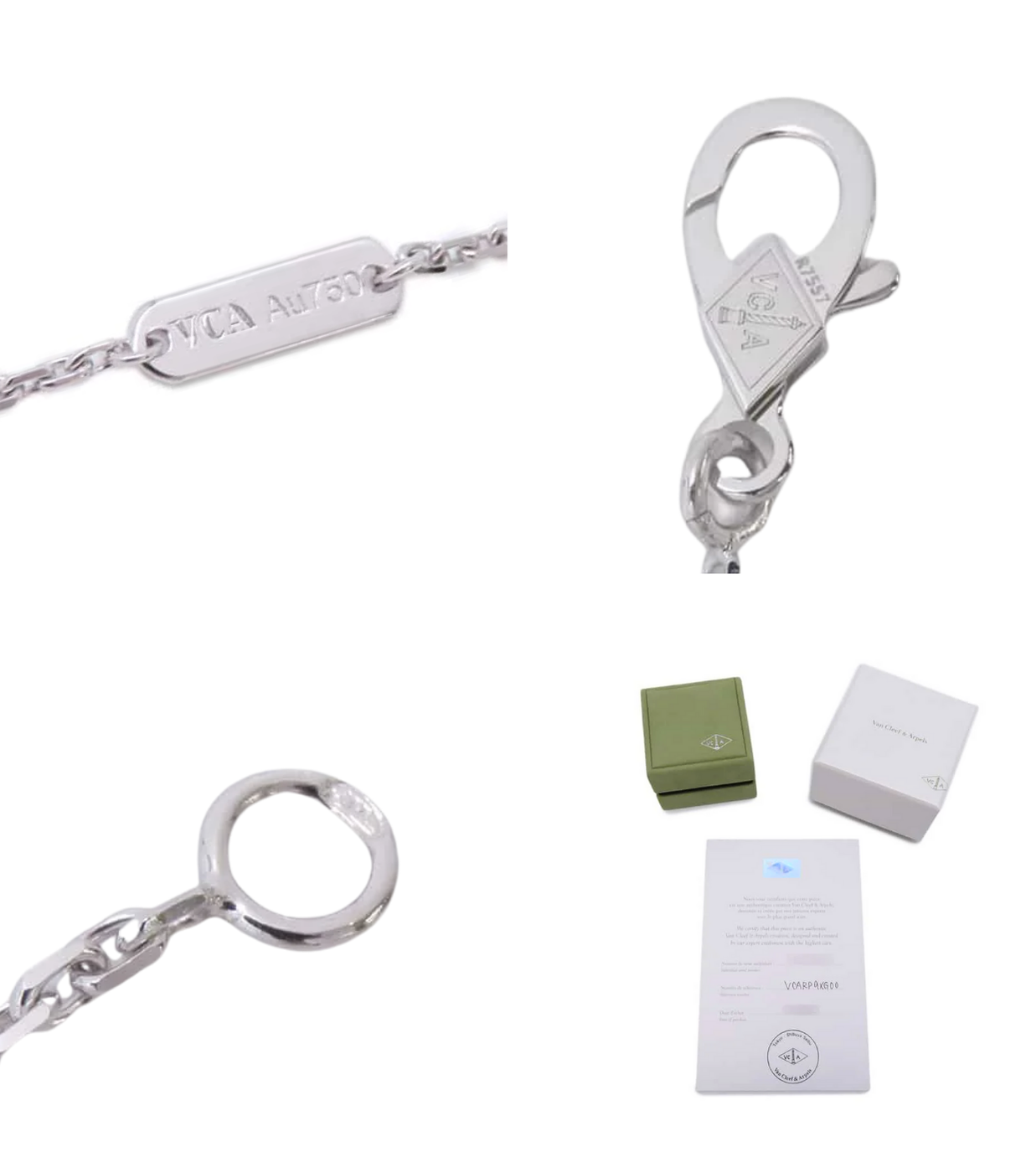 Van Cleef & Arpels Alhambra Guilloché 18K White Gold Pendant