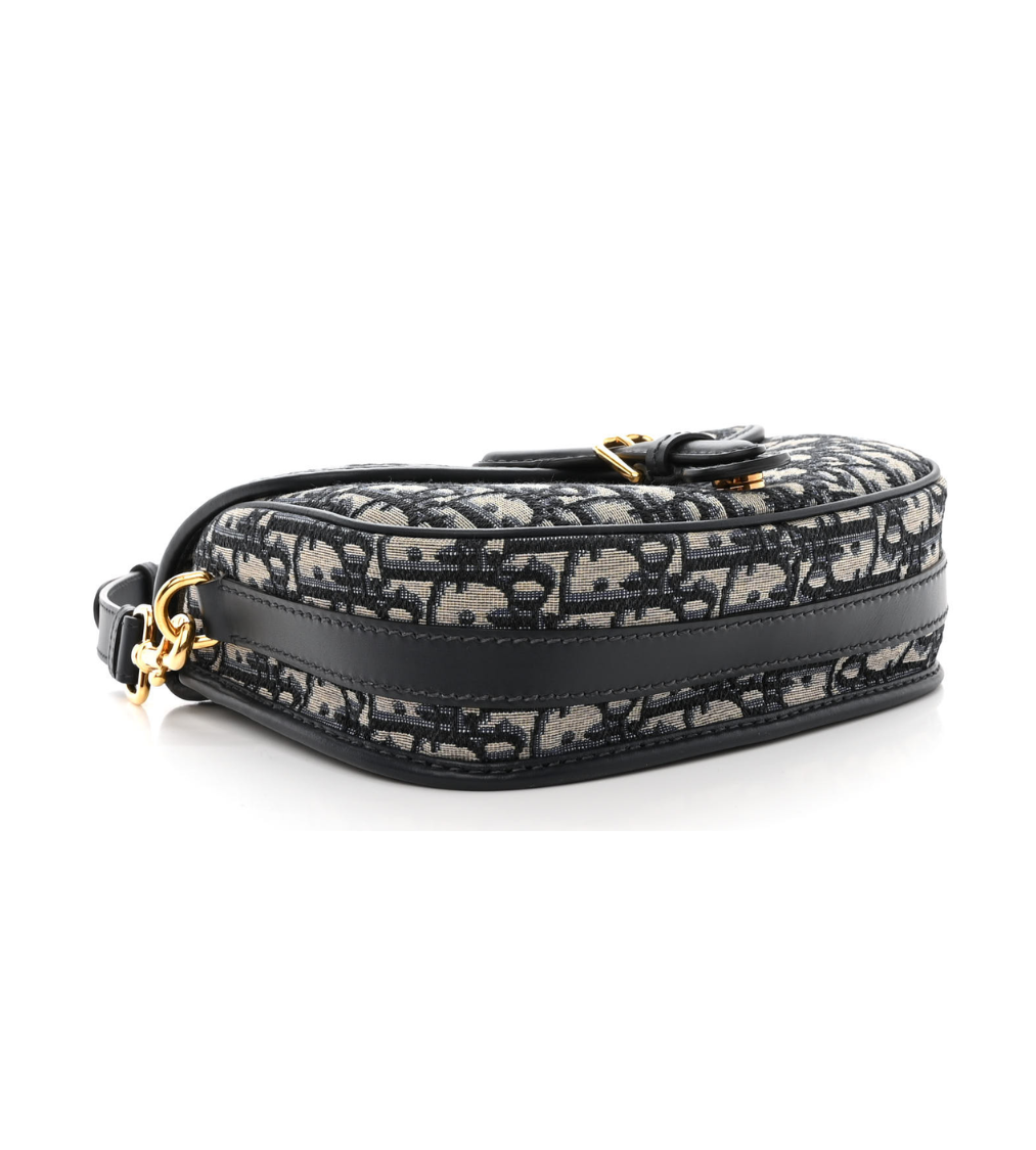 DIOR Oblique Bobby Navy Canvas Shoulder Bag