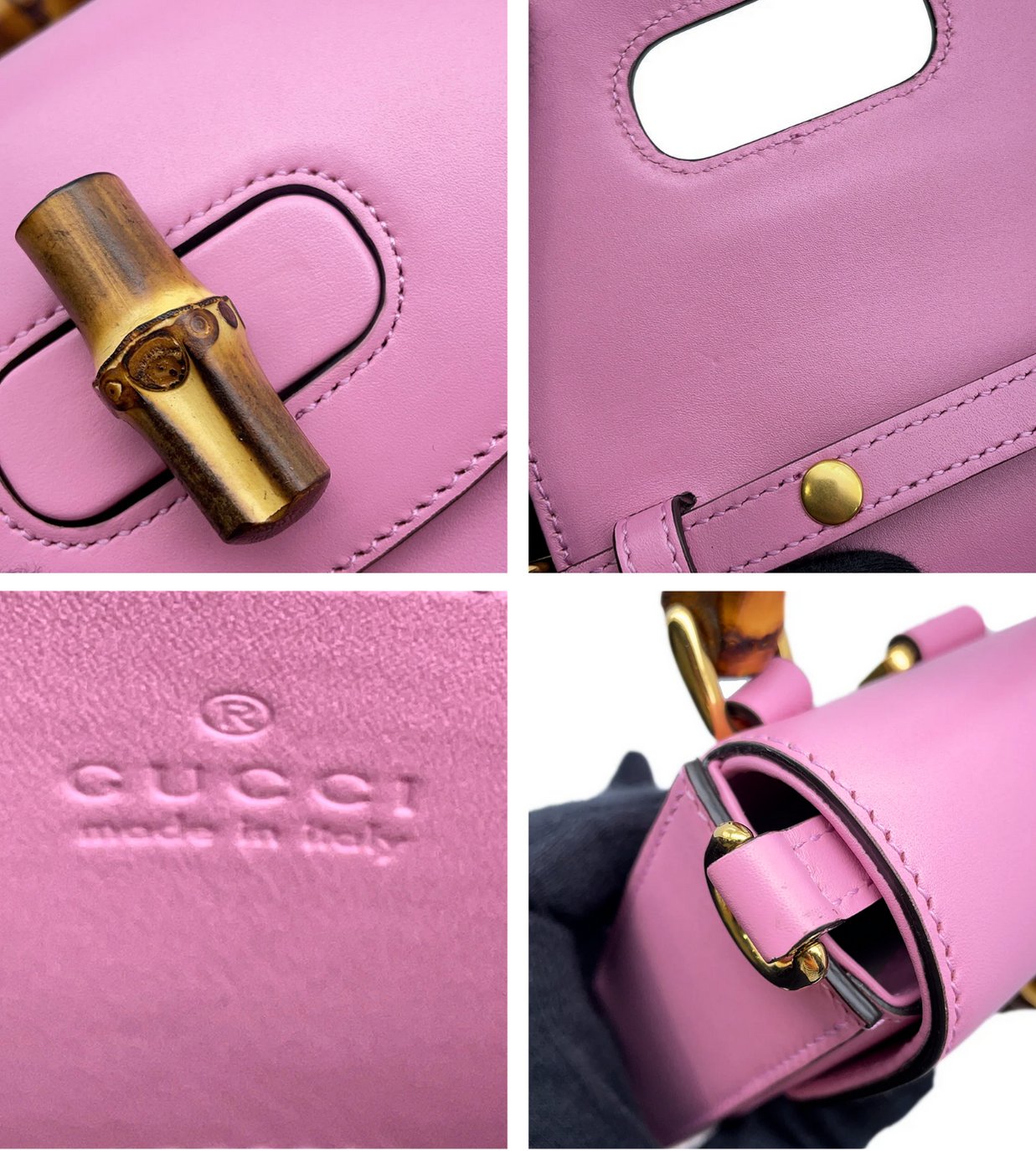 GUCCI Bamboo Pink Mini Shoulder Bag