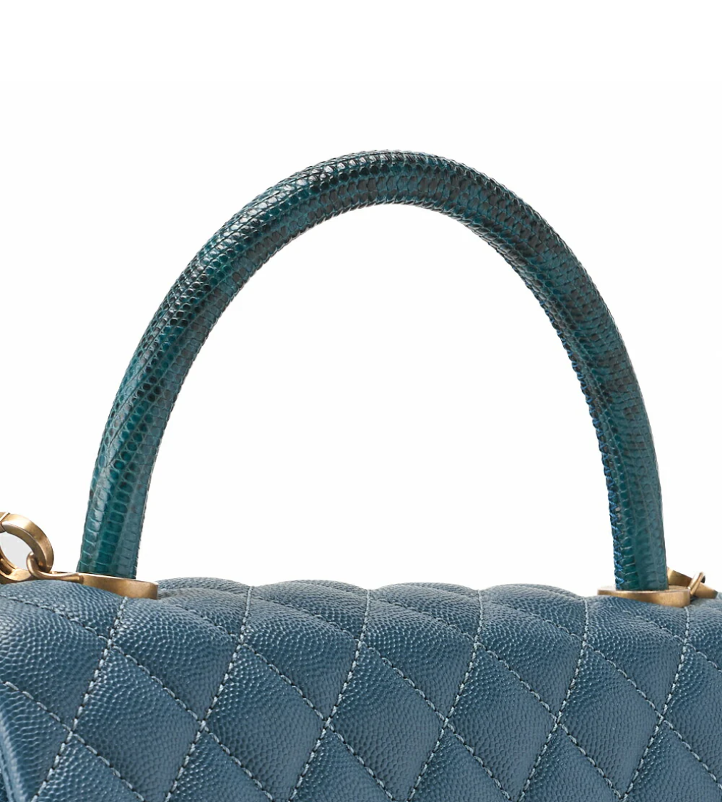 CHANEL Matelasse Coco Caviar Navy Blue Bag