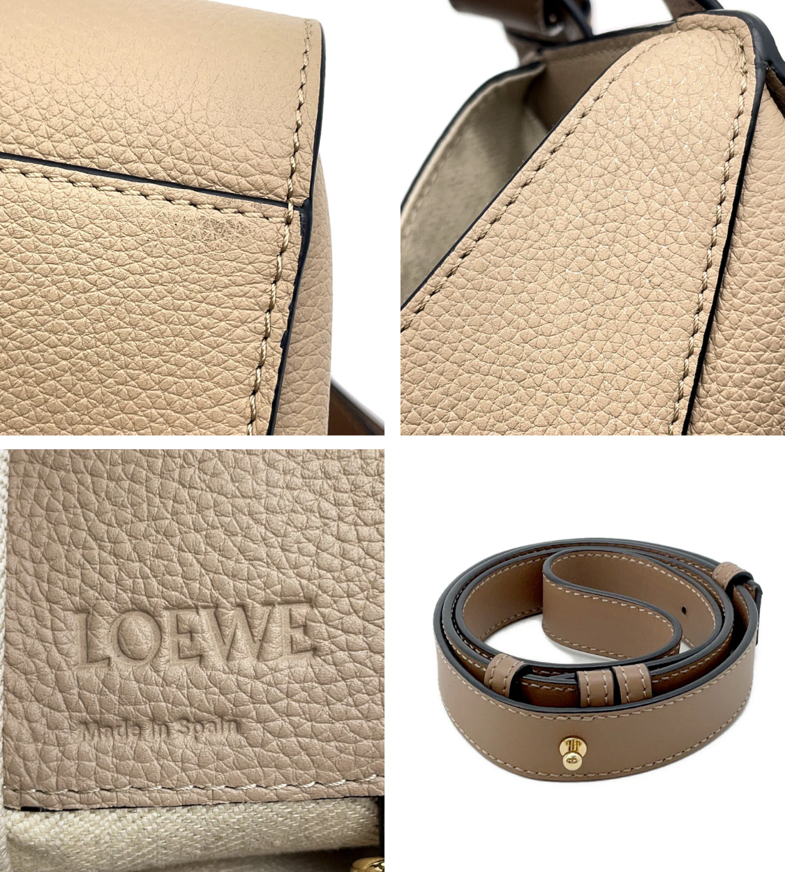 LOEWE Hammock Soft Grained Calfskin Biege Compact Bag