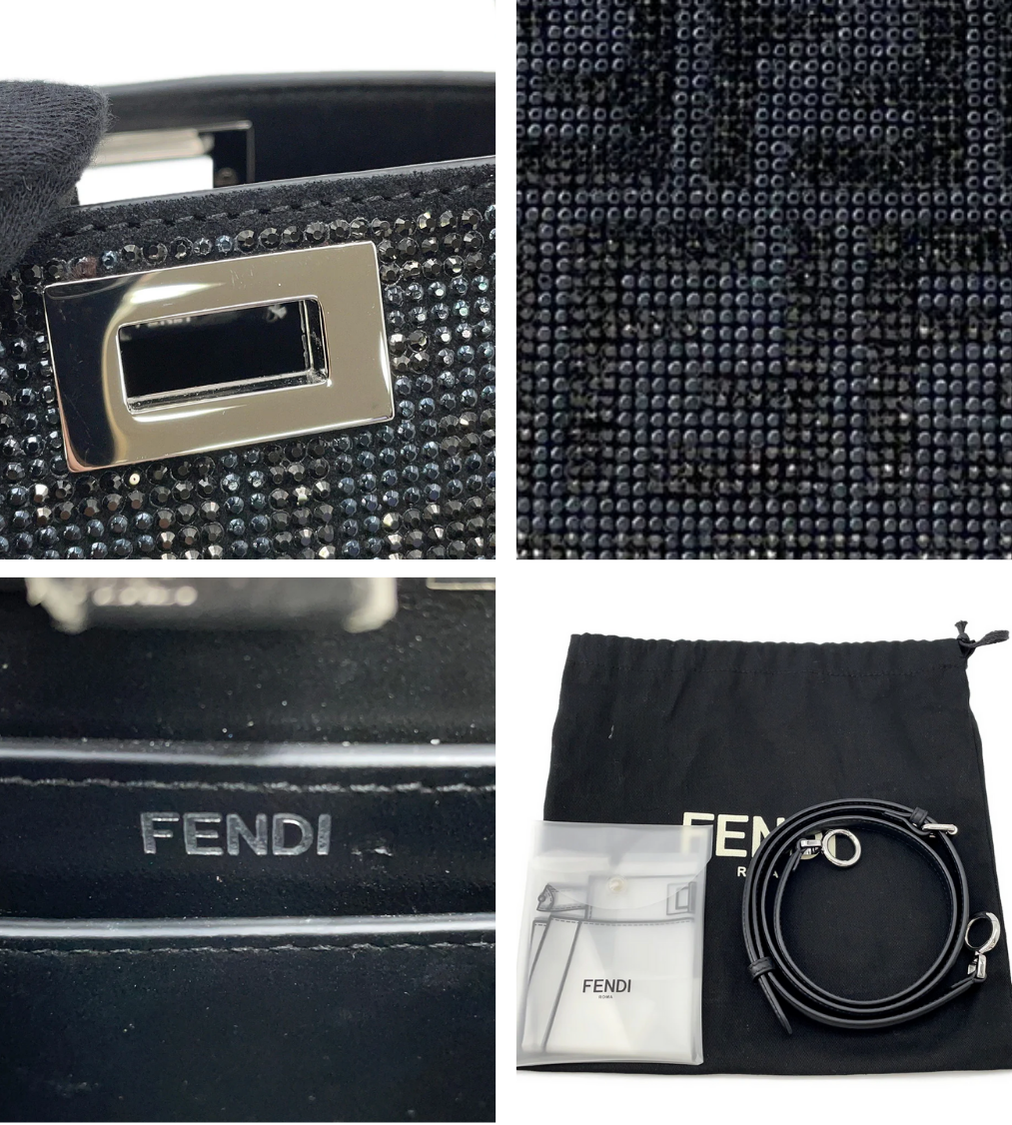 FENDI Peekaboo Crystal FF Handbag