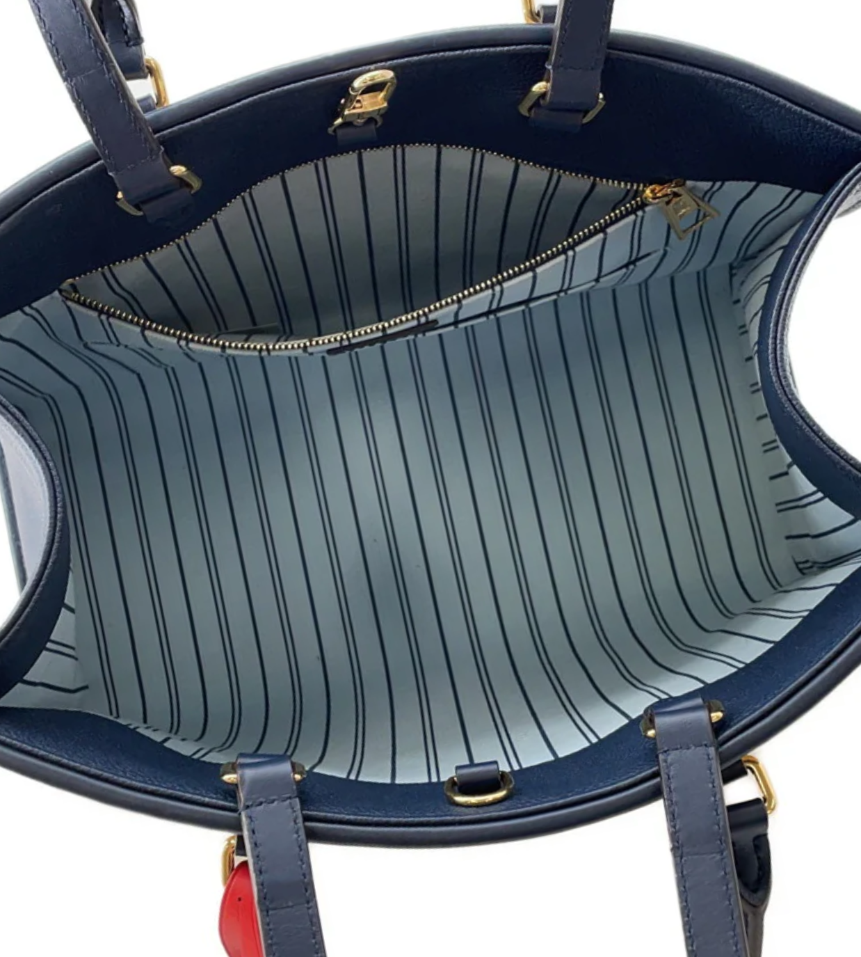 LOUIS VUITTON Onthego MM Blue Monogram Raffia