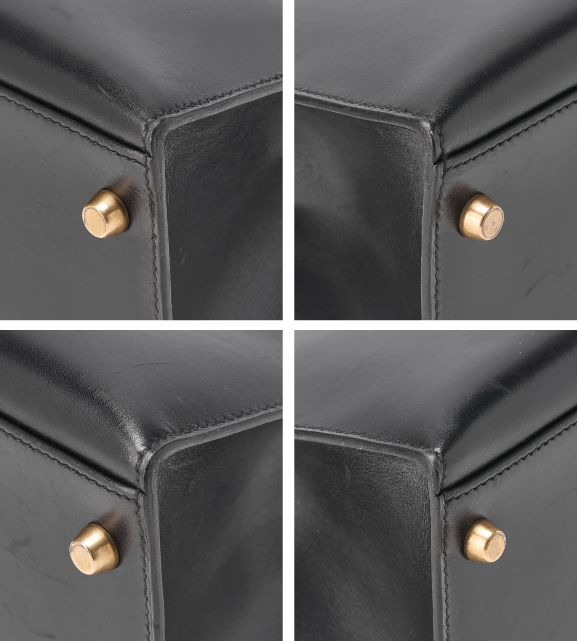 HERMES Kelly 32 Box Calf Black Leather