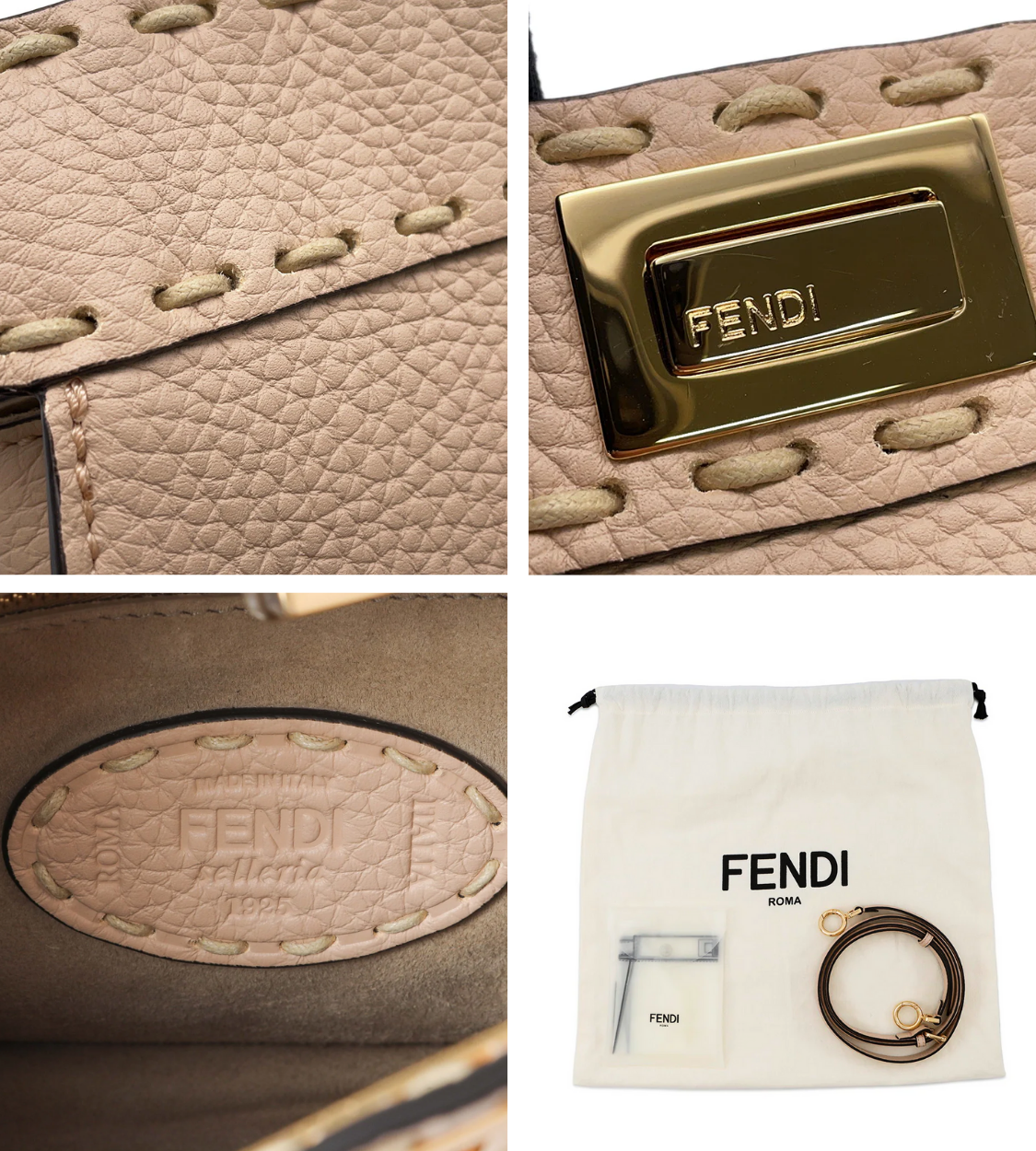 FENDI Peekaboo Selleria Jasmin Flower Leather Mini