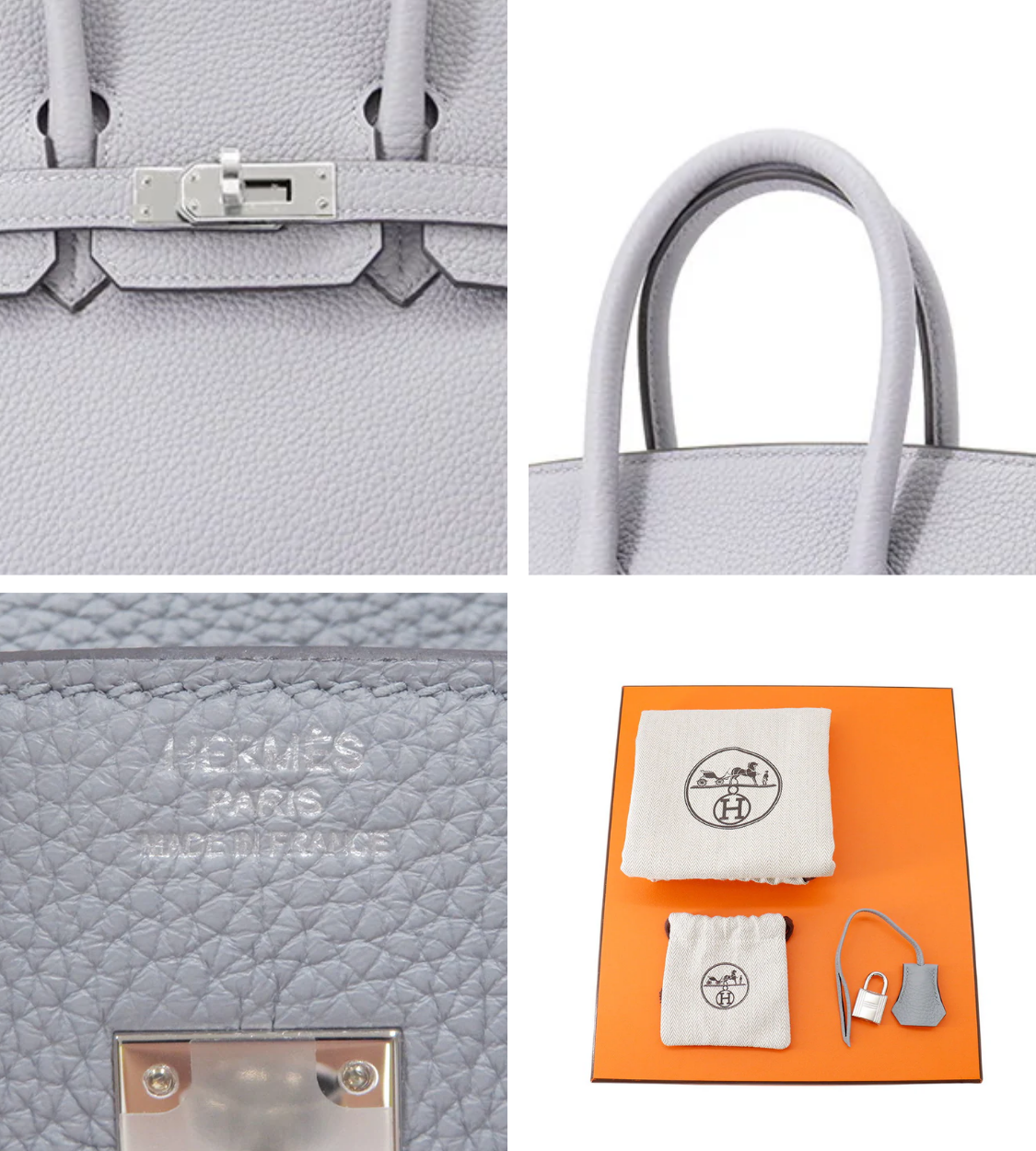 HERMES Birkin 25 Green Pantan Togo Leather
