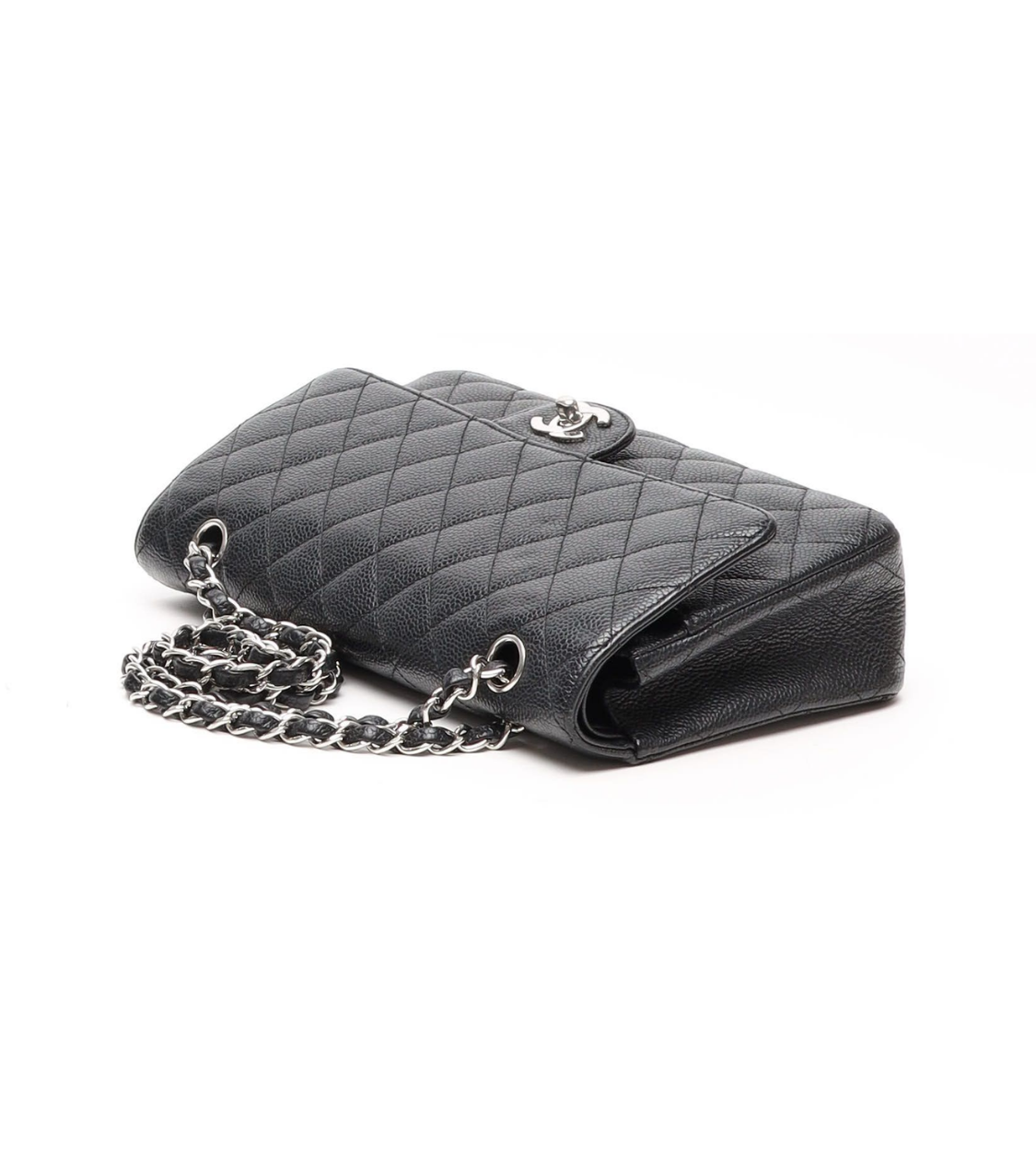 CHANEL 25 Double Flap Matlasse Black Caviar