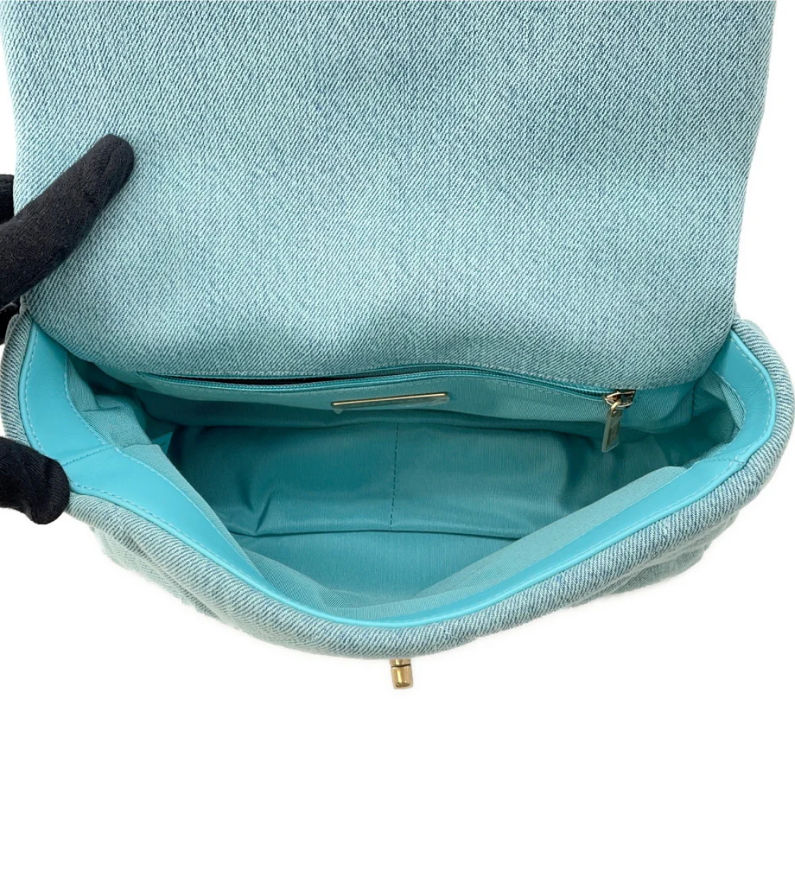 CHANEL 19 Flap Turquise Blue Denim Medium