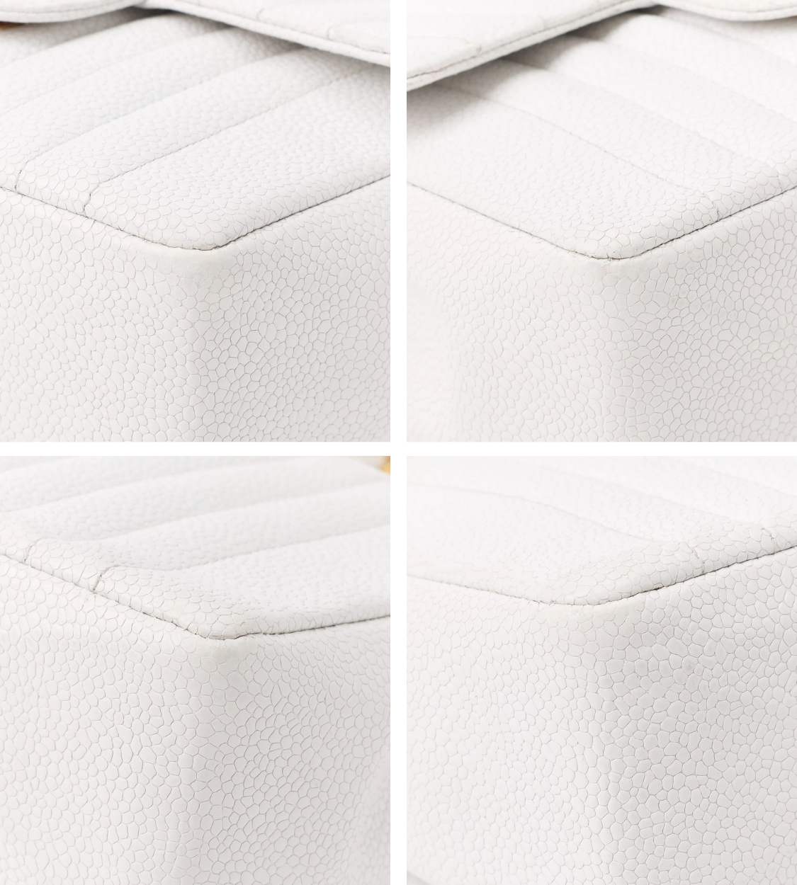 CHANEL Mini Mademoiselle Caviar White