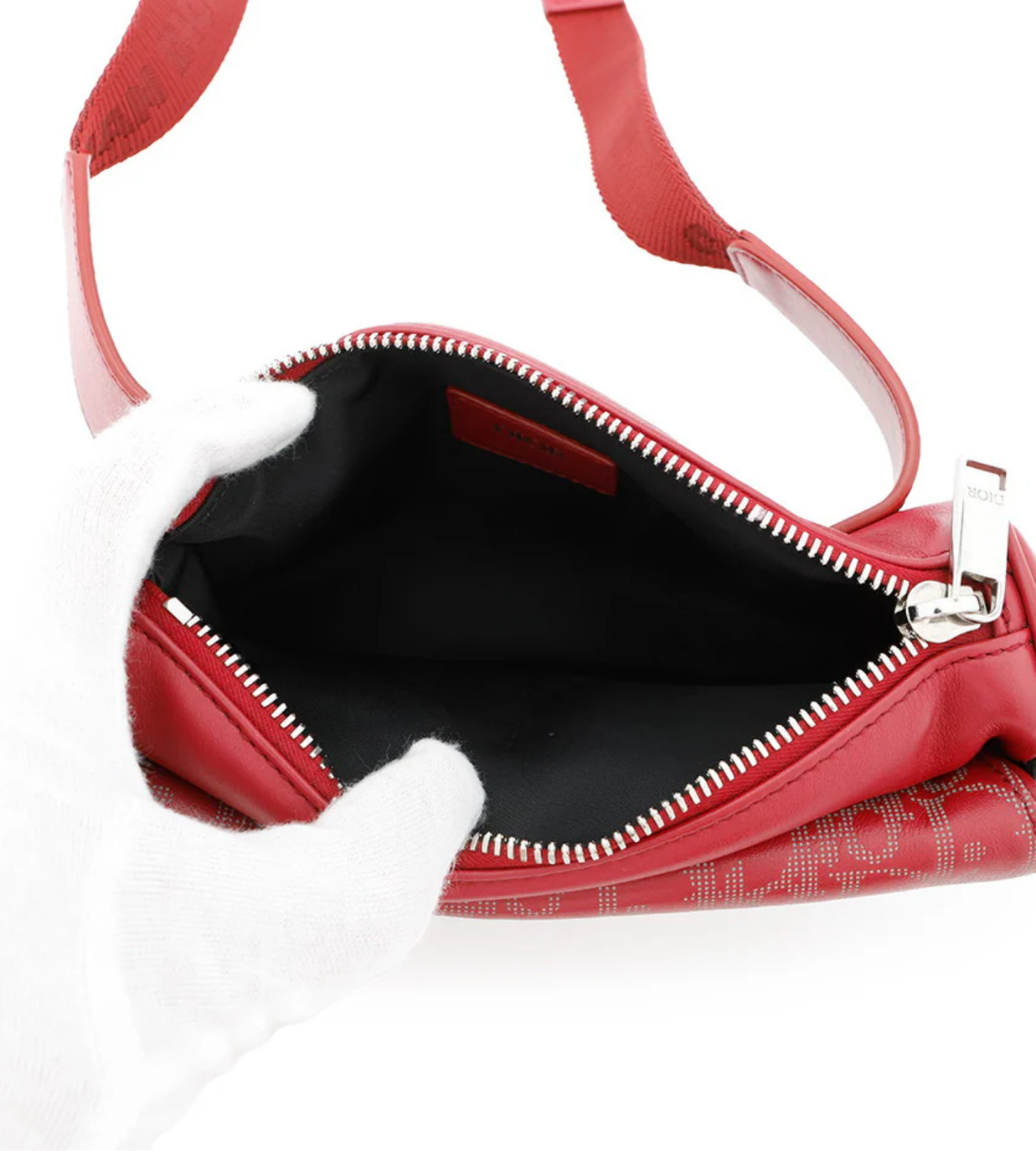 DIOR Galaxy Saddle Red Leather Crossbody Bag