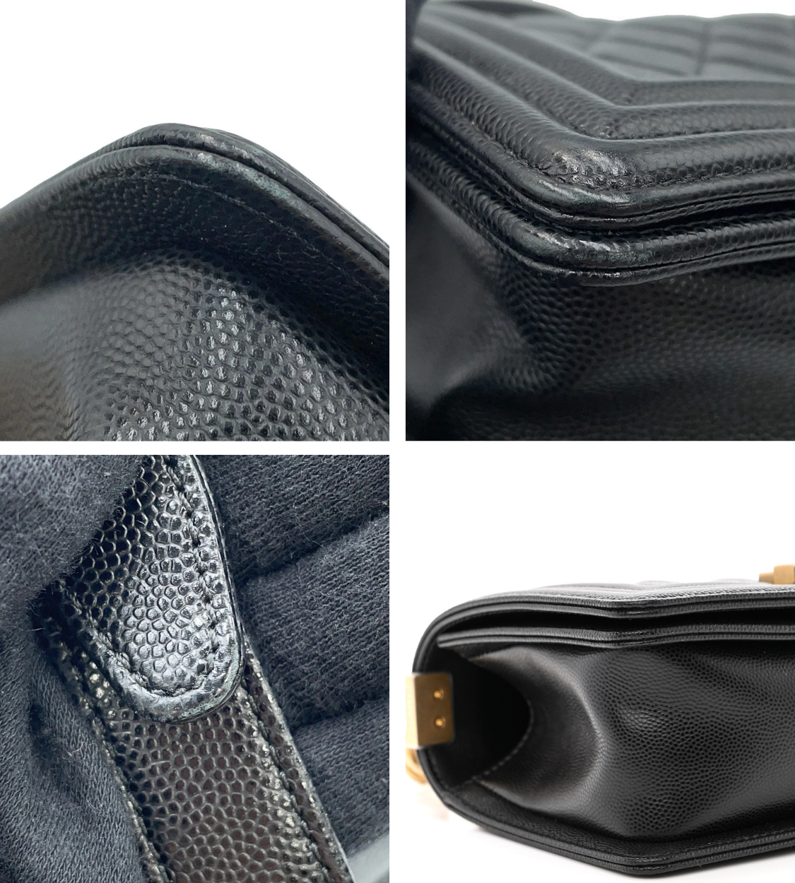 CHANEL 20 Boy Black Caviar Leather