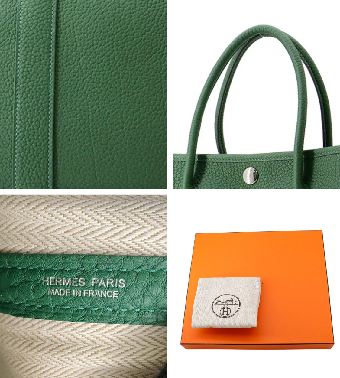 HERMES Garden Party Vert Moyen Negonda