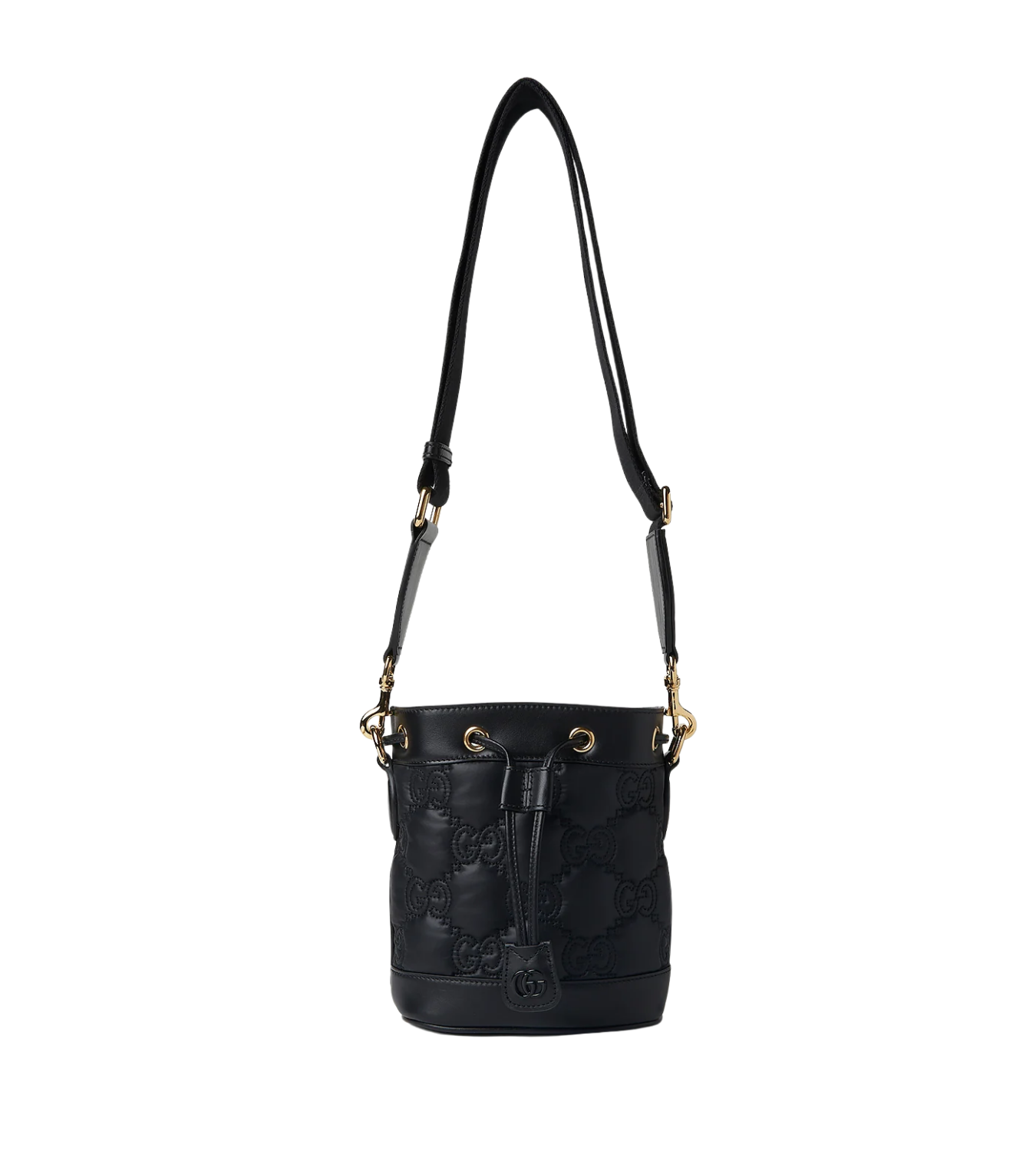 GUCCI GG Matelasse Bucket Black Leather Bag