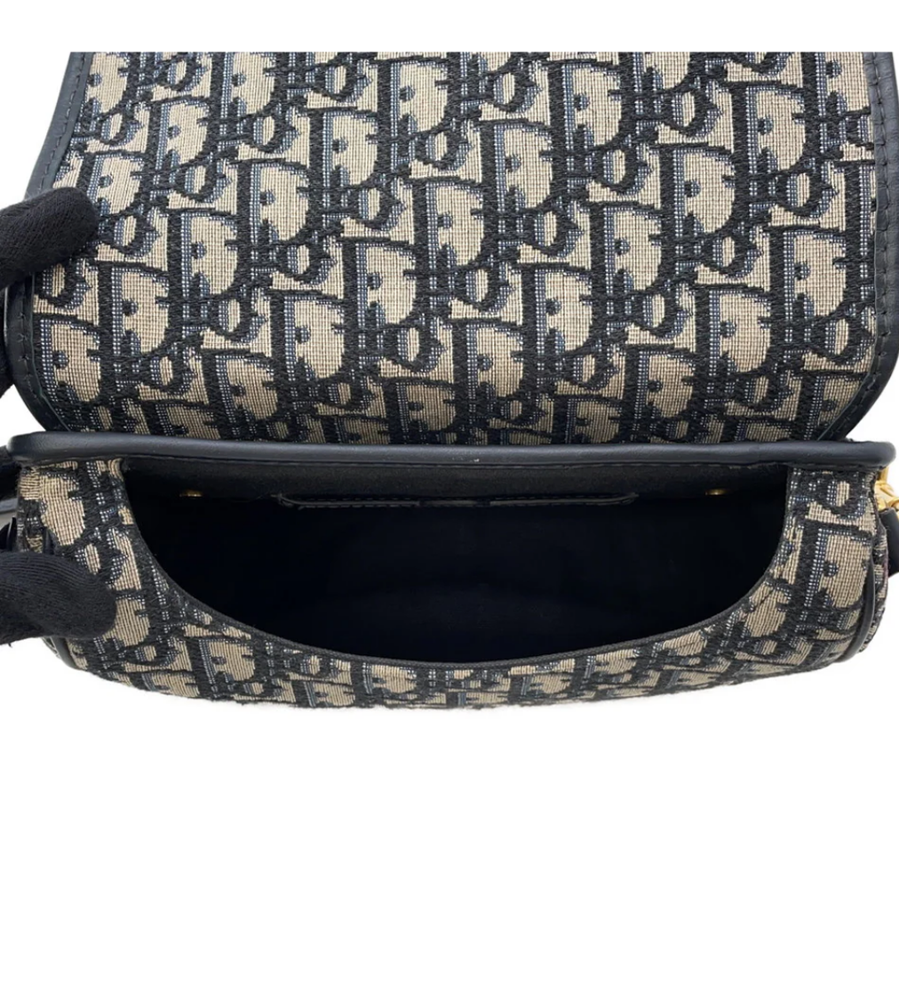 DIOR Oblique Bobby Navy Canvas Shoulder Bag