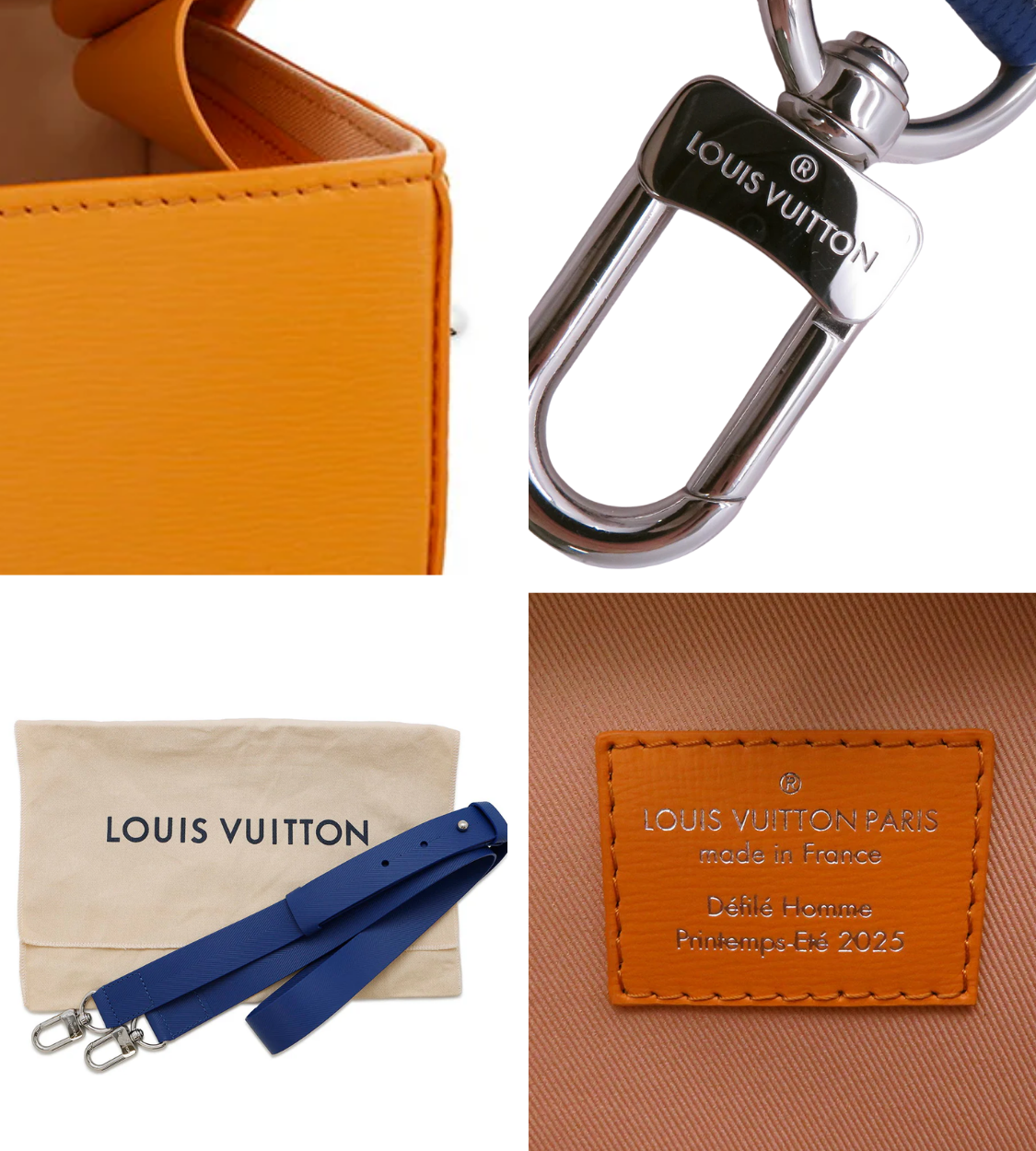 LOUIS VUITTON Saffron Cowhide Leather Shopper Clutch