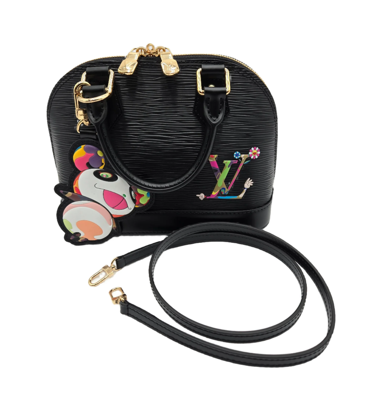 LOUIS VUITTON LV × TM Alma BB Noir Epi Leather Shoulder Bag
