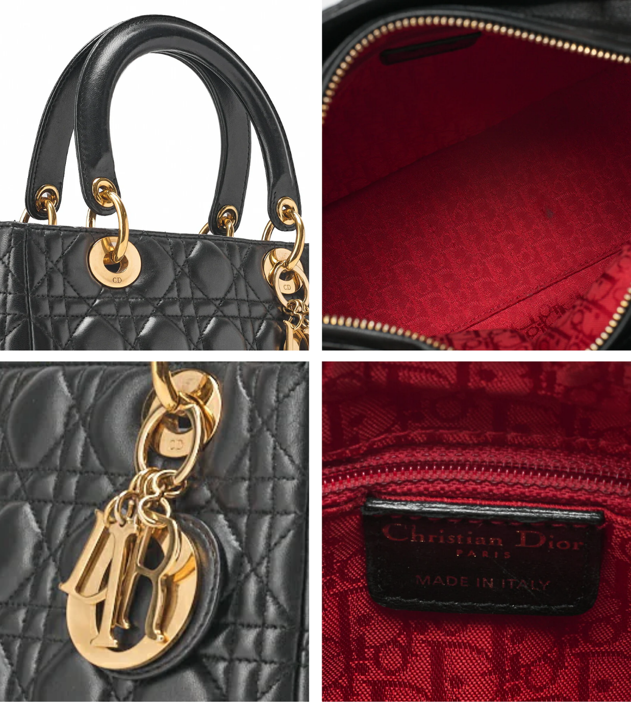 DIOR Lady Dior Cannage Black Lambskin