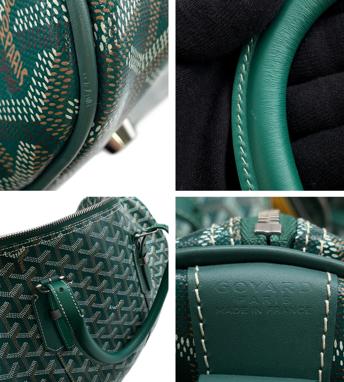 GOYARD Jules 50 Green PVC Leather Travel Bag
