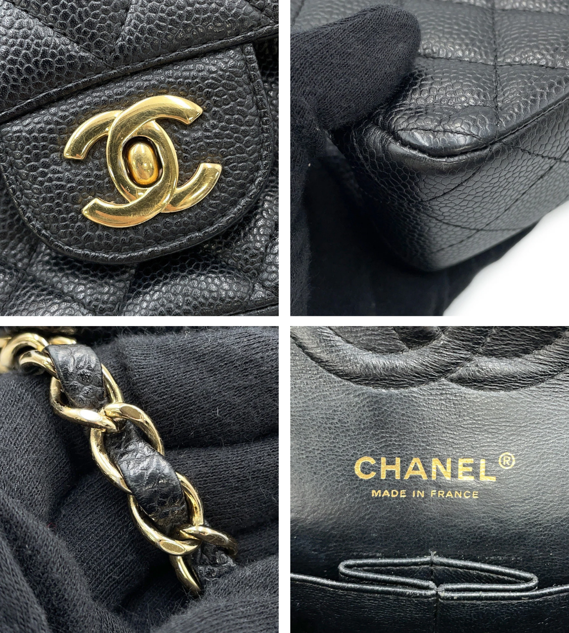 CHANEL 25 Matelasse Double Flap Black Caviar