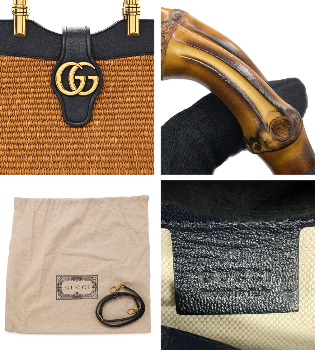 GUCCI Japan Limited Edition Double GG Bamboo Top Handle Bag