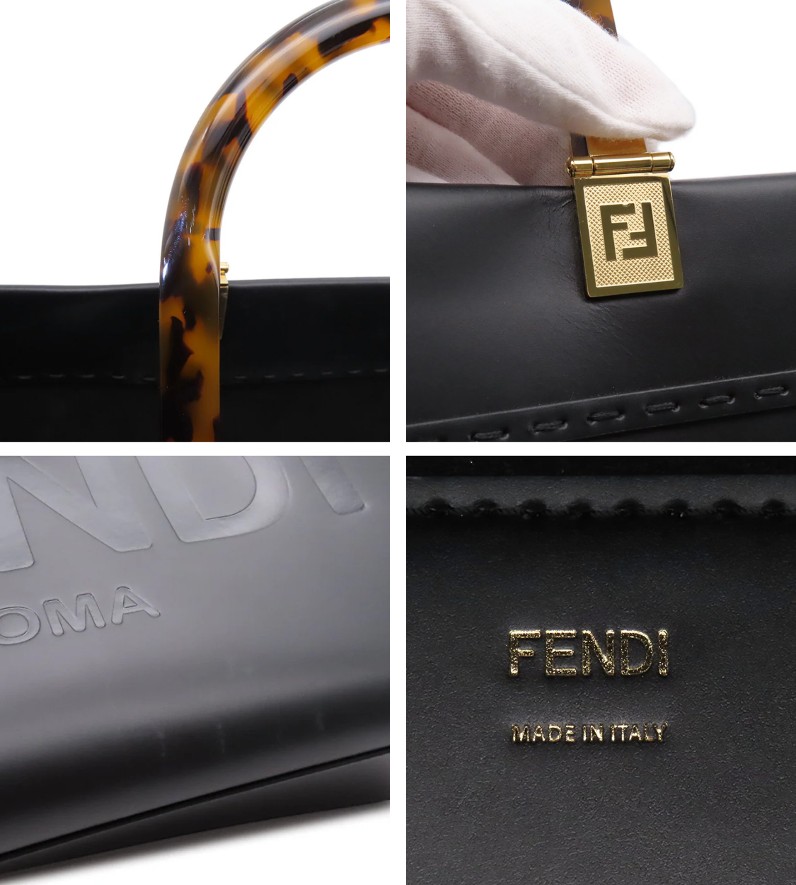 FENDI Sunshine Calf Leather Medium Tote Bag