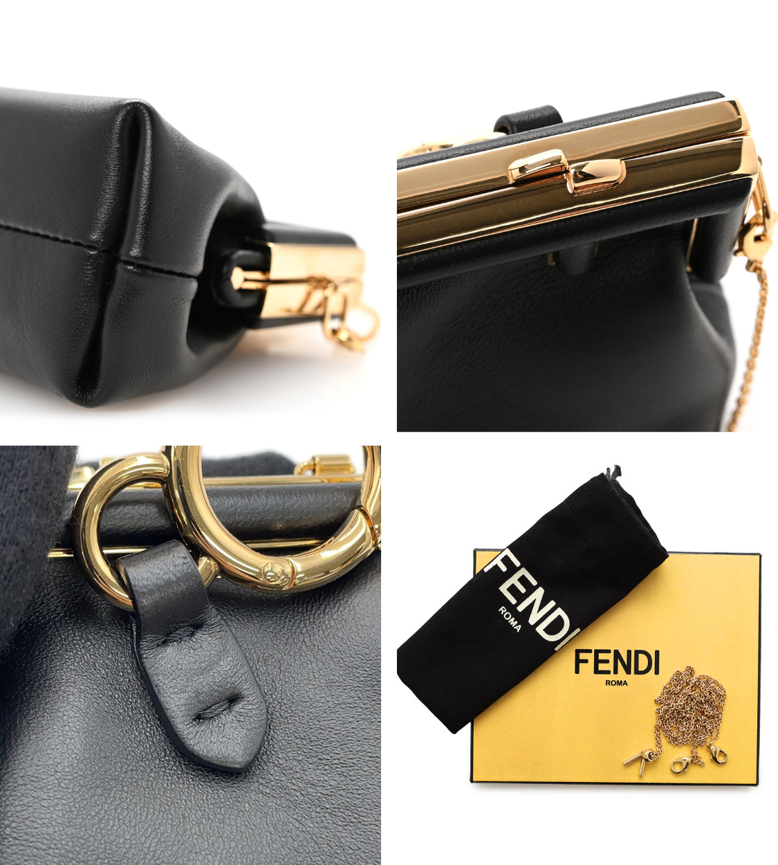 FENDI Nappa First Nano Bag Charm Lambskin Bag