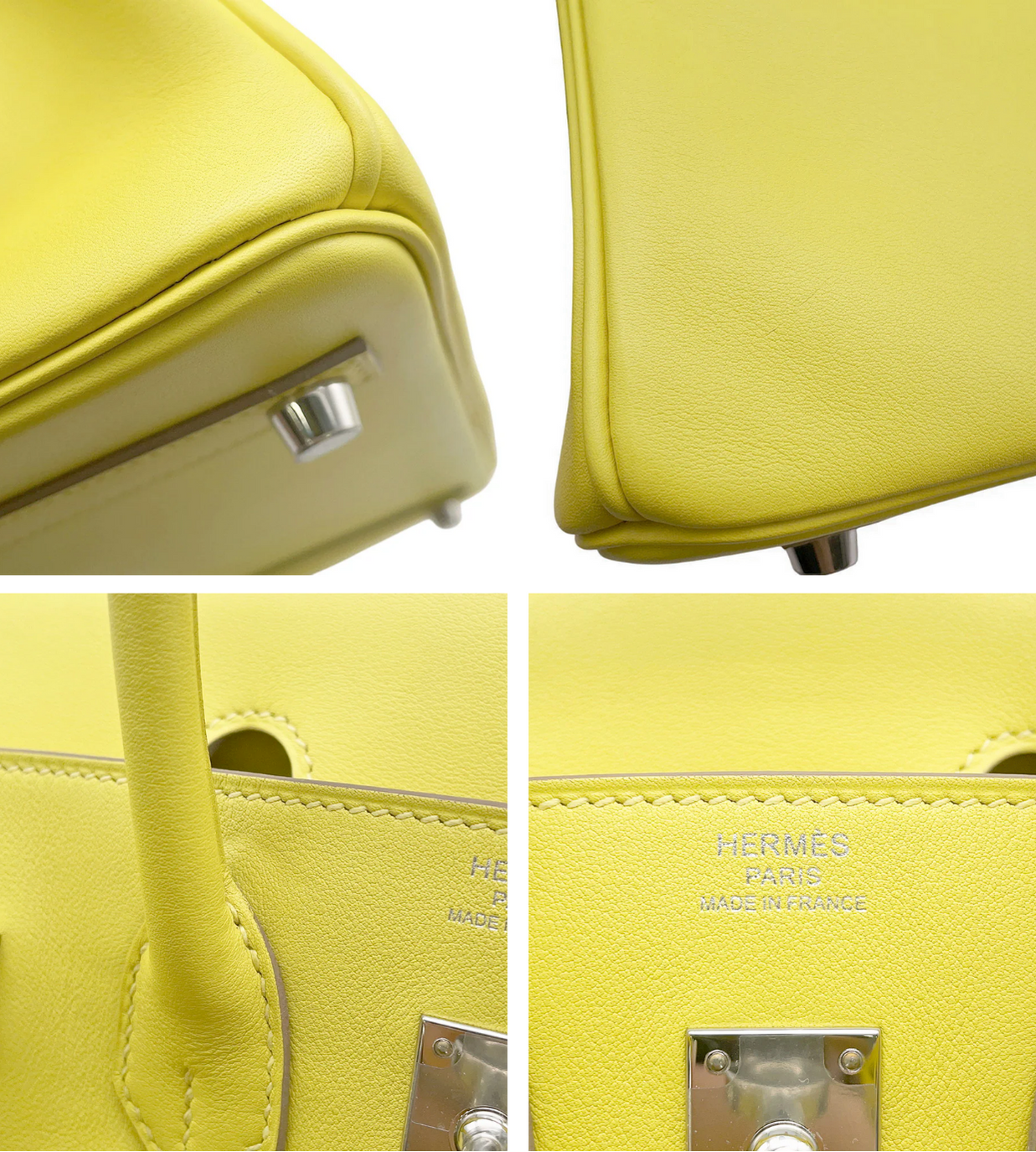 HERMES Birkin 25 Lime Swift Leather